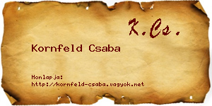 Kornfeld Csaba névjegykártya